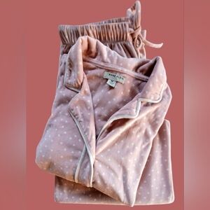 ANNE KLEIN WOMEN'S "I LOVE LUCY" PINK W/WHITE POLKA DOT PAJAMA SET SZ MED